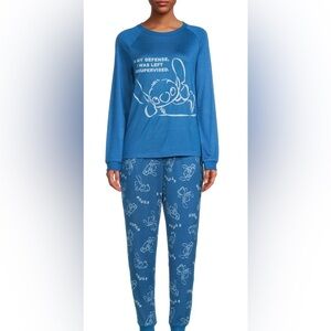 Disneys stitch 2 two piece pajama set women sz small
